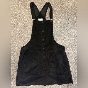 American Eagle Outfitters Black Corduroy Overalls